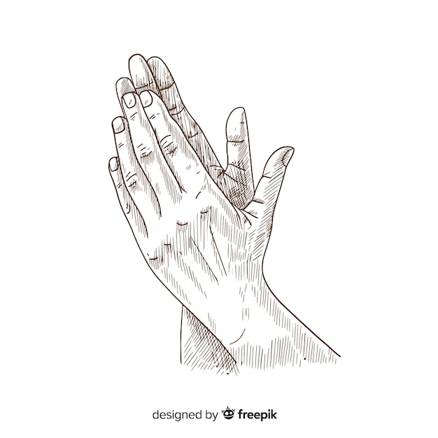 Free vector vintage colorless hand drawn applause