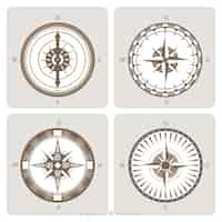 Free vector vintage compass collection