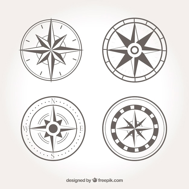 Free vector vintage compass collection