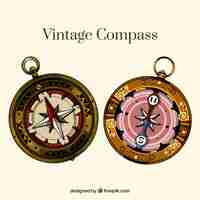 Free vector vintage compass collection