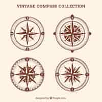 Free vector vintage compass collection