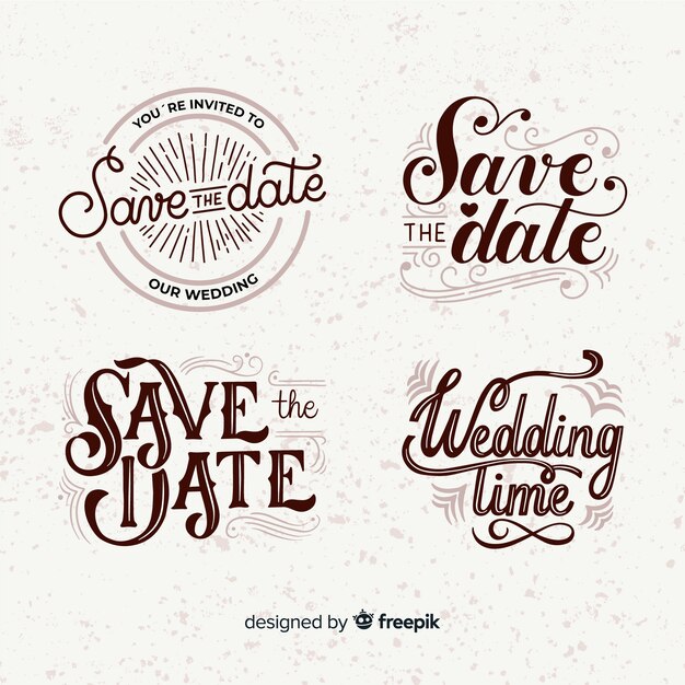 Vintage concept for save the date collection