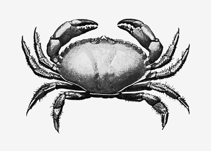 Free Vector vintage crab illustration
