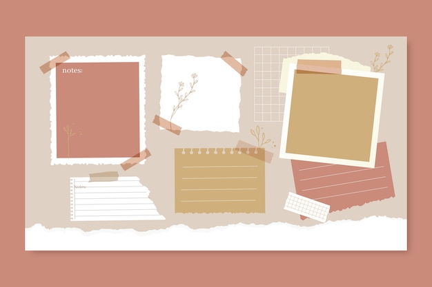 Free vector vintage cream desktop organizer wallpaper