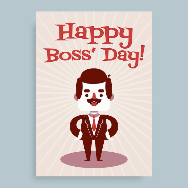 Free Vector Vintage creative boss day card