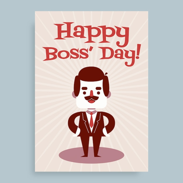 Free vector vintage creative boss day card