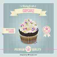 Vettore gratuito vintage cupcake manifesto