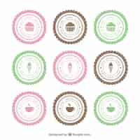 Free vector vintage cute sweet labels