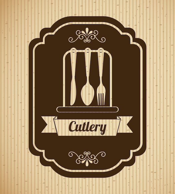 Free vector vintage cutlery label