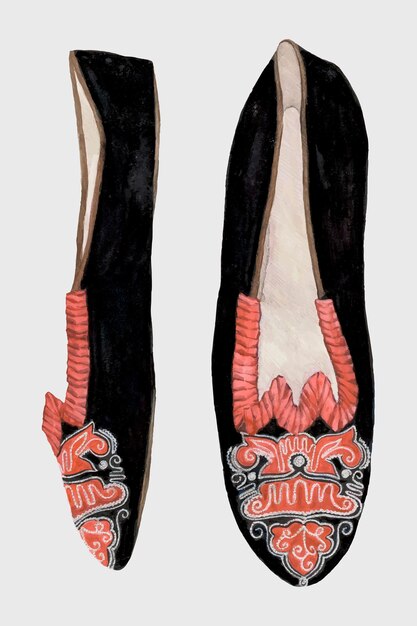 Free vector vintage dancing slippers vector, remixed from artwork by ann gene buckley