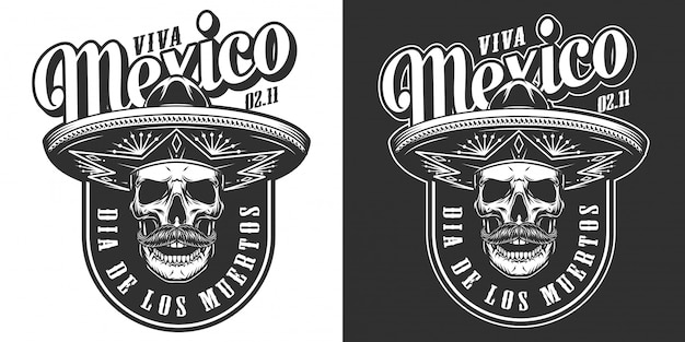 Vettore gratuito stampa monocromatica vintage day of dead