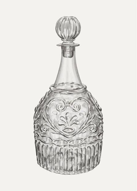 Vintage decanter illustration vector, remixed from the artwork by John Dana