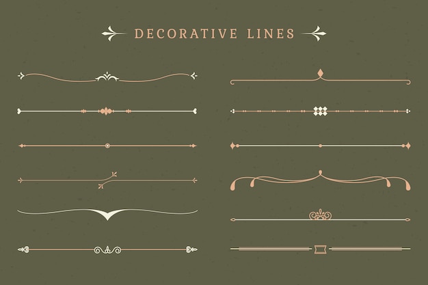 Vintage decorative lines collection