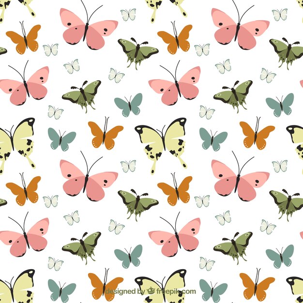 나비의 빈티지 장식 패턴