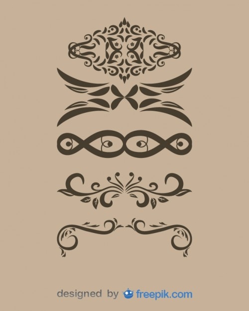 Free vector vintage decorative text dividers collection