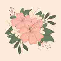 Free vector vintage design bouquet with pink flowers