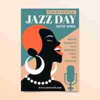 Free vector vintage design international jazz day flyer