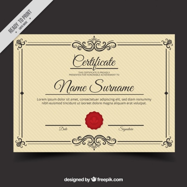 Free vector vintage diploma template