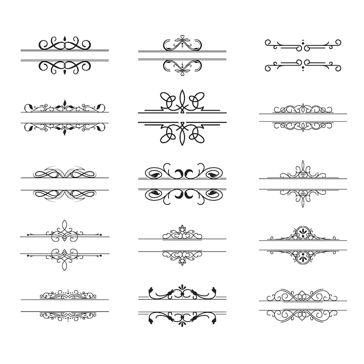 Free Vector vintage dividers set