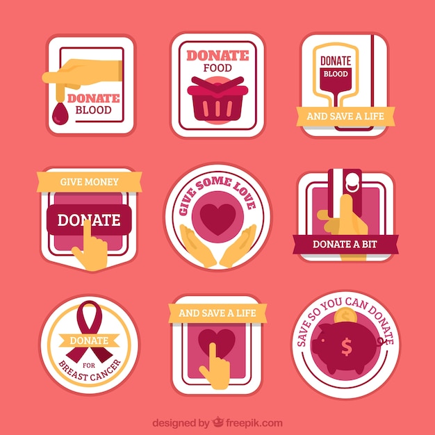 Free vector vintage donation labels