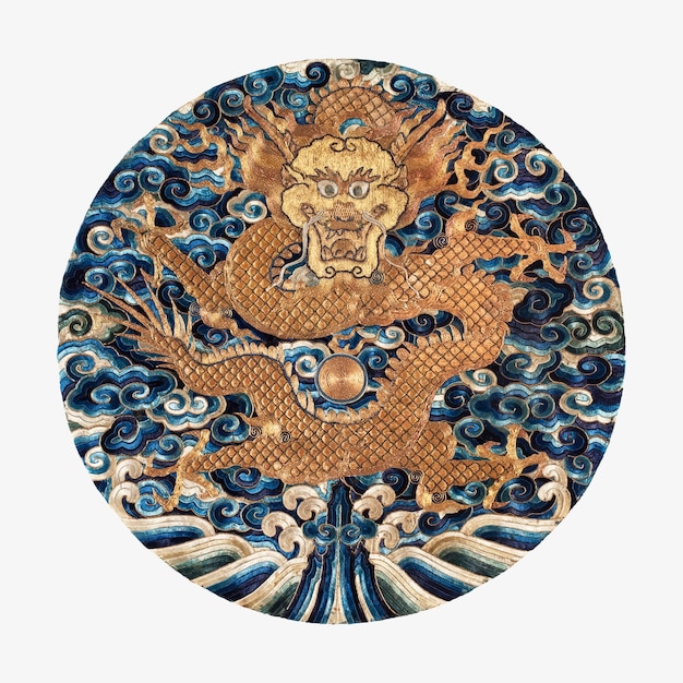 Vintage dragon embroidery