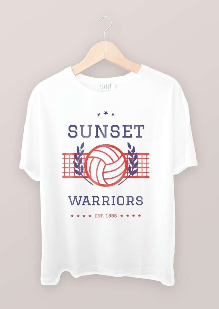 Free Vector vintage duotone volleyball tshirt