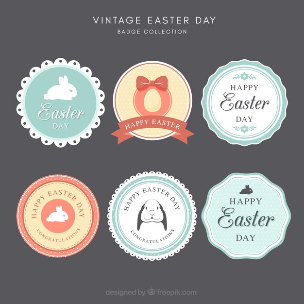 Vintage easter day label/badge collection