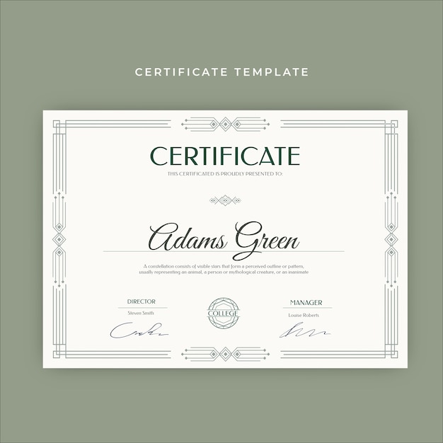 Free vector vintage elegant graduation certificate