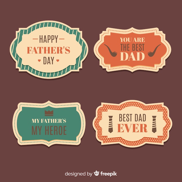 Free vector vintage father's day badge collection