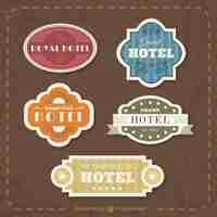 Free vector vintage flat hotel badges collection