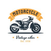 Free vector vintage flat motorcycle logo