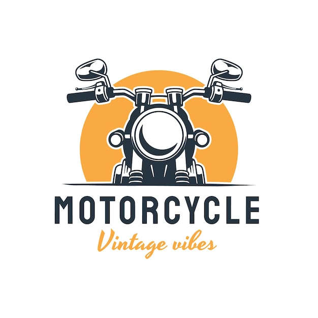 Vettore gratuito logo moto vintage piatto