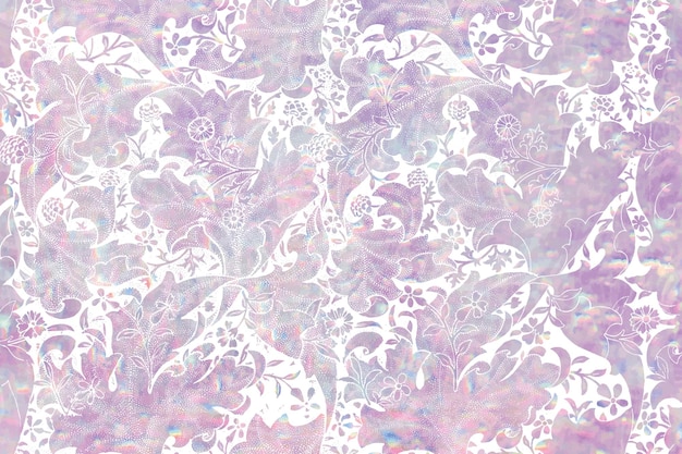 Ремикс на голографическом фоне винтажной флоры из произведения Уильяма Морриса