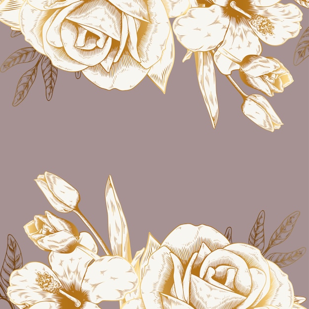Бесплатное векторное изображение Винтажный цветочный фон