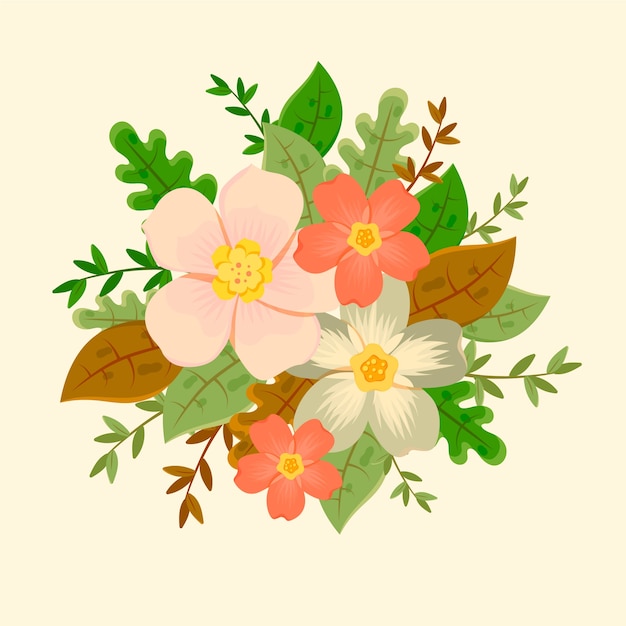 Free vector vintage floral bouquet illustration