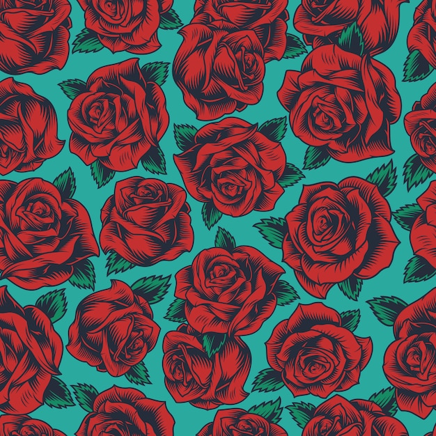 Free vector vintage floral colorful seamless pattern