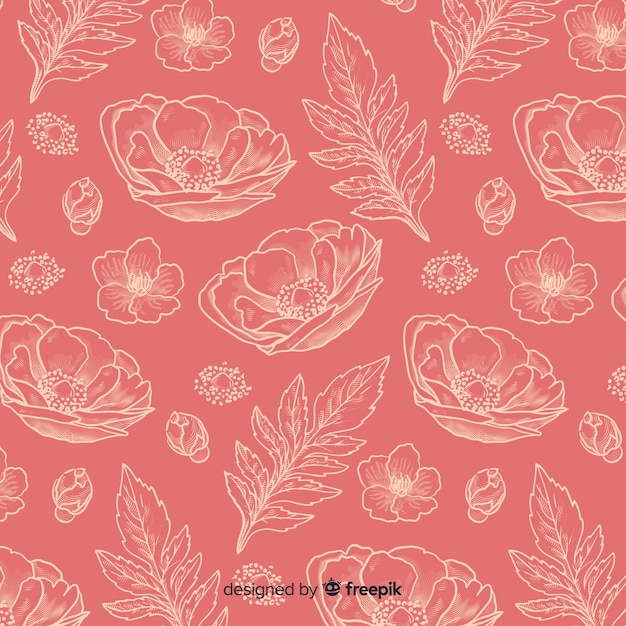 Vintage floral elements pattern