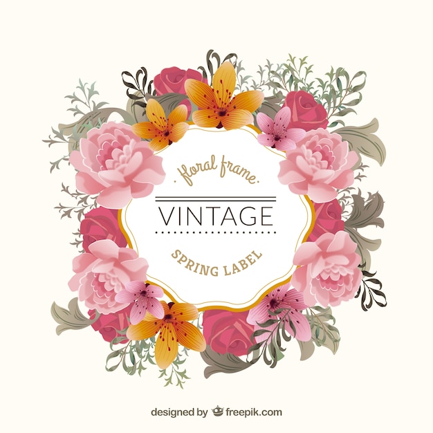 Vintage floral frame