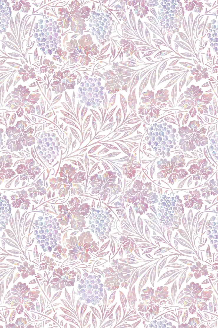 Free Vector vintage floral holographic vector pattern remix from artwork by william morris