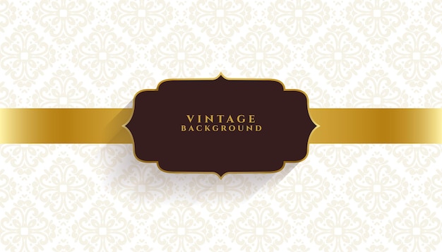 Vintage floral invitation golden banner