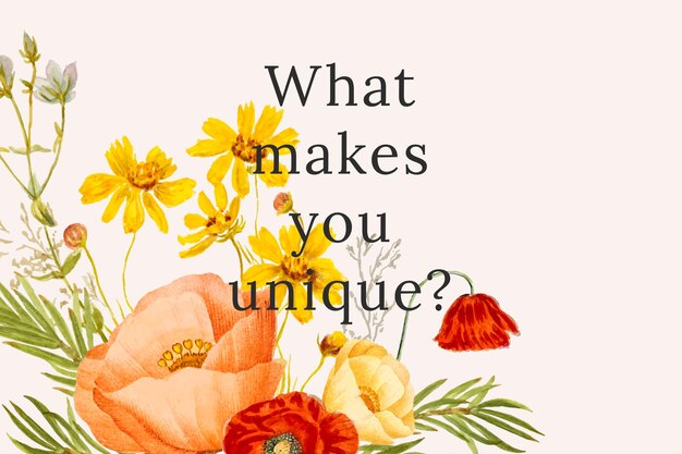 Vintage floral quote template illustration, remixed from public domain artworks