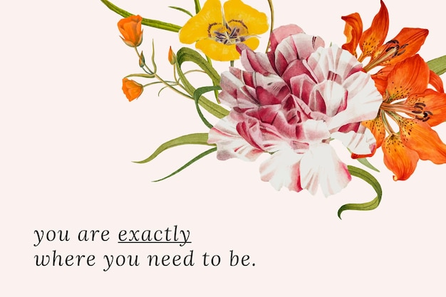 Vintage floral quote template illustration, remixed from public domain artworks