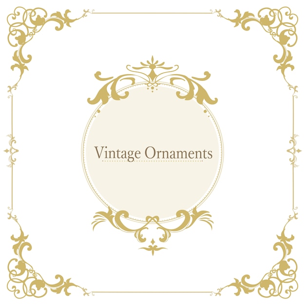 Vintage flourish ornament frame vector