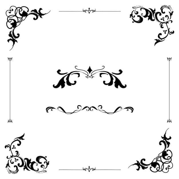 Vintage flourish ornament frame vector