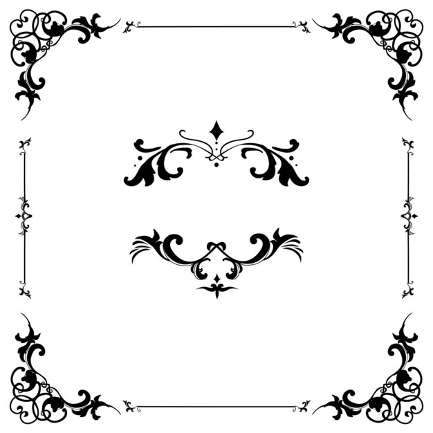 Vintage flourish ornament frame vector