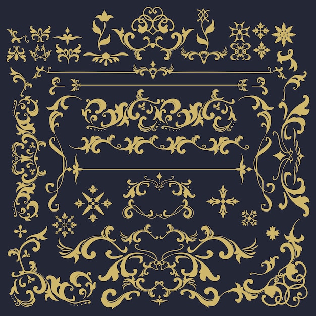 Vintage flourish ornament frame vector