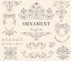 Vettore gratuito illustrazione di ornamento fiorire d'epoca