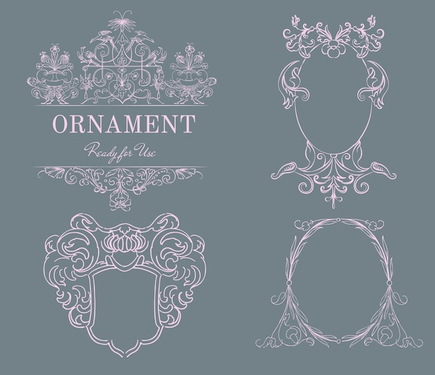 Illustrazione di ornamento fiorire d'epoca