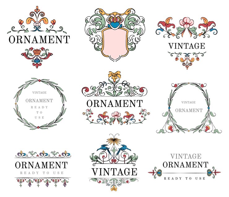 Free Vector vintage flourish ornament illustration