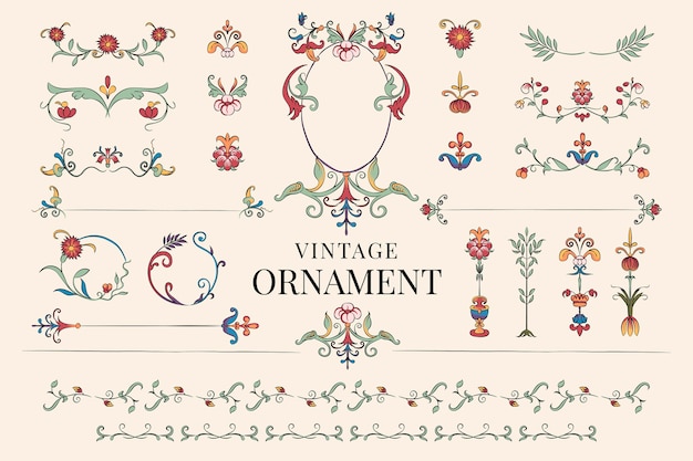 Free vector vintage flourish ornament illustration